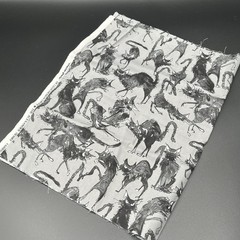 Alexander Henry Fabrics Ghastlies “Sebastian Ghastlie” on Grey – 14″ L X 44″ W