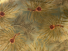Hoffman Fabrics EVERGREEN CONFERS Pine Cones GREEN BROWN Cotton Fabric 3 yds