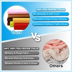 PATIKIL 100% Polyester Tulle Fabric Rolls, 54 Inch by 40 Yards Fabric Spool Tull