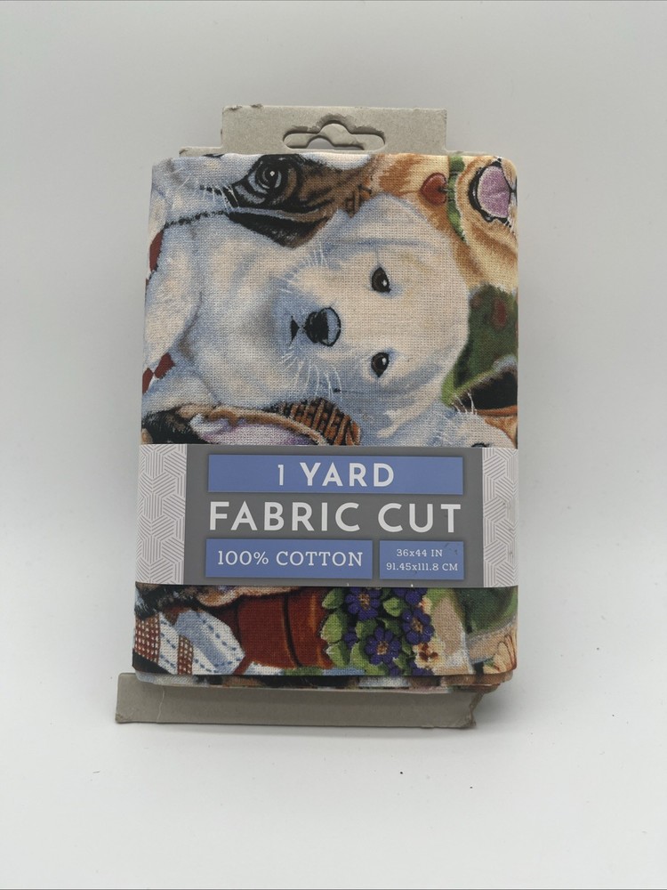 Puppies 1 Yard Fabric Cut 100% Cotton 36 X 44 In. 91.45 C 111.8 Cm