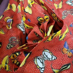 Patty Reed Designs Red Butterfly Sparkly Sewing Fabric 2011 Crafts 161 x 44 in
