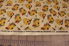 Fabric by Yard Colorful Cat Beehive Vanilla by Benartex 100% Cotton by Cheryl H