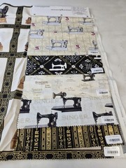 Robert Kaufman Singer Sewing Machine Fabric Sample – Rare Vintage Block Panel