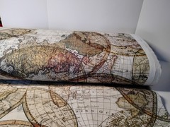 Fabric 108” Wide Cotton Quilt Backingfrom Windham by the Yard – Old World Map