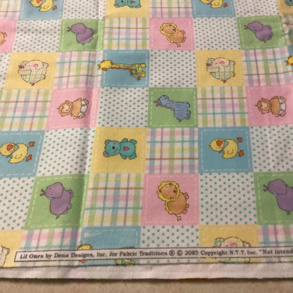 2005 Lil Ones By Dena Designs Fabric Tradition 42” x 68” baby cotton flannel new