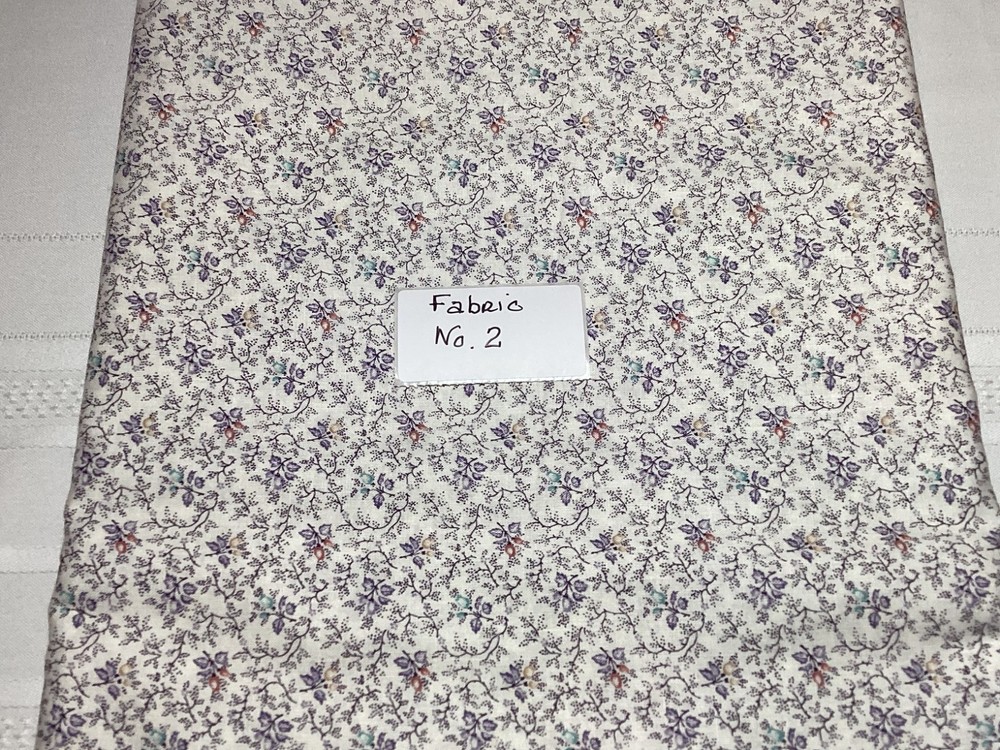 Vintage Cranston Print Works Cotton Petite Purple Floral on Cream ~ 1 yard x 43”