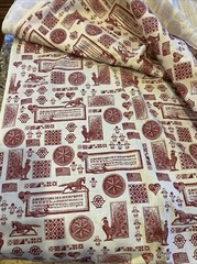 Jaftex Country Patriotic Americana Fabrics Red White Print 44 X 184 Cotton
