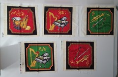 Joyful Noise Christmas Musical Individual Fabric Blocks 5 Tara Reed 9″Sq Cotton
