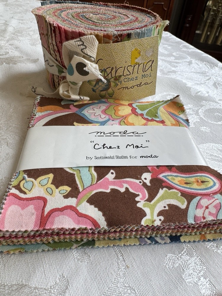 Rare Moda Charisma Fabric By Chez Moi Jelly Roll 40 Pieces + 5” Charm Squares
