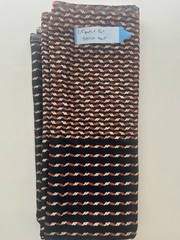 Vintage Black Orange Cream Stretch Knit Fabric 2.5 Yd x 56 In