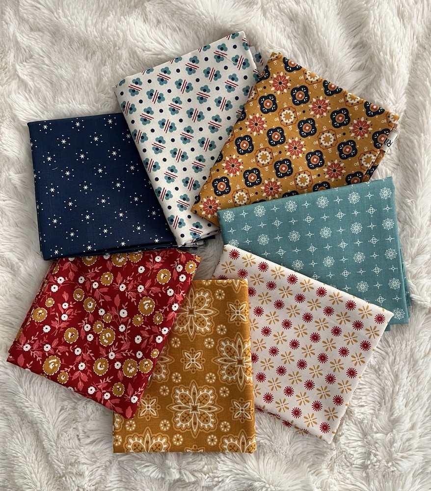NEW Riley Blake Americana Curated Fat Quarter Bundle Of 7 Fabric Lori Holt