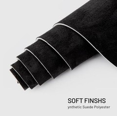 Hiksuky Suede Auto Headliner Fabric 98″ L × 60″ W with Foam 96″L×60″W Black