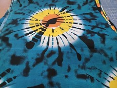 Recycled Indonesia Fabric Color Burst Aqua 36 Wide Sold by the Yard