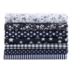 7pcs 50x50cm Cotton Fabric DIY Assorted Pre-Cut Bedding Kit (Blue)