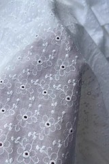 Cotton Embroidered Cutwork Eyelet Lace Fabric Floral Dress Wedding Kids Craft