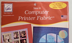 June Tailor Sew-In Computer Printer Fabric 10 white sheets 8.5″x11″ 100% cotton