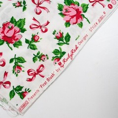 Windham Quilting Cotton Fabric First Blush Ruby Red 41951 Pink Roses Bows 10×44