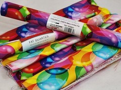 Singer Lot Of 3 Rolls Fat Quarters COLORFUL PARTY BALLOONS SF26024 Bright NWT