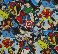 Marvel Avengers Superheroes Iron Man Captain American Blue Prewashed Remnant