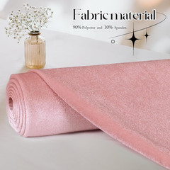 5 Yard Stretch Velvet Fabric, Pink, 60 Inch Wide | Stretchy Velvet Cloth, 90% Po