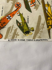 Vintage House ‘N Home drapery fabric remnant-airplane design