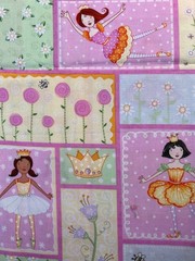 Fabric – OOP Pretty Princess Ballerinas Patchwork Hi-Fashion Cotton BTY x 44” W