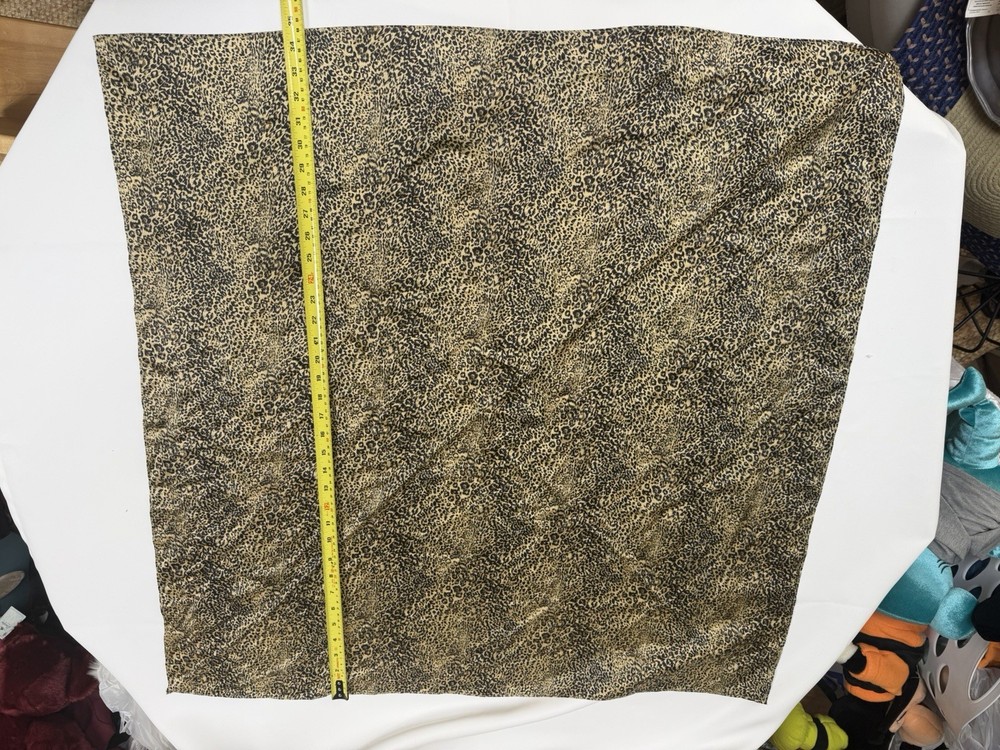 Beige/Black Leopard Print Silk Scarf Up to 45″ Wide