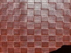 Fabric Upholstery Sample Faux Leather PVC 18″x18″ Woven Pattern Redwood Brown