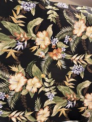 Richloom Solarium Outdoor Fabric Tahiti Noir 4 Yds 54” Vintage