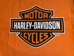 19″ x 21” Fat Square Orange SHIELD PANEL Harley Davidson Quilt Craft Fabric NEW