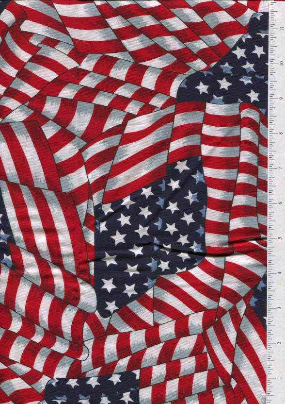 Cranston ~ WAVING AMERICAN FLAG ~ fabric printed in USA 31″ x 44″
