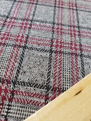 65 x 24″ uncut Vintage Fabric + extra grey maroon black plaid estate