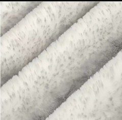 Shannon Luxe Cuddle Minky Arctic Fox Cloudburst Silver White Fabric, 1 Yard