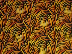 FLAMES ORANGE YELLOW PLUME FLAME COTTON FABRIC FQ OOP
