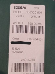 DORMEUIL Black Plain 100% Wool (838520) 2.60m X 150cm