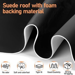 Suede Headliner Fabric Black 98 x 60 Inches with 4mm Thick Foam Backed