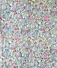 VTG Peter Pan Fabric Cotton Blue Navy Pink Mauve Green Floral Print