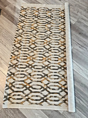 Material Aztec design 62 x 53 Browns Beige Linen Blend 5 Ft x 53