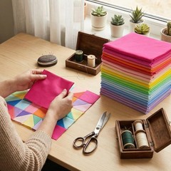iNee Bright Solid Fat Quarters Quilting Fabric 22 Inches, Solids