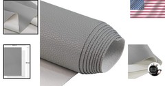 Faux Leather Sheets 54″ x 36″ for Upholstery DIY Crafts Pebbled Pattern Gray