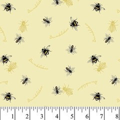 Honeybee Follow the Sun Sewing Fabric Yellow Black Precut 36 x 44-in Cotton NEW