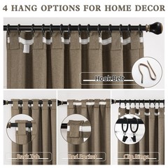 Brown Curtain 96 Inches Long for Bedroom/Living Room Thermal Insulated Black …