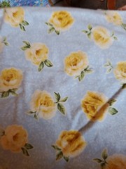 Sewing Fabric Blue Yellow Rose “Sweet Dreams” Flannel Robert Kaufman 44×45″ 1yd+
