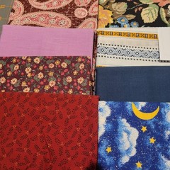 LOT OF 15 FAT QUARTERS COTTON FABRIC ASSTD COLORS & DESIGNS lot 9