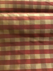 Kravet Basics Small Check/Plaid 100% Silk Taffeta Fabric Red & White -6 Yards