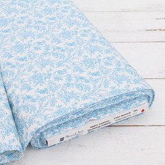 Threadart Cotton Quilting Fabric By The Yard – Vintage – Lt. Blue Toile