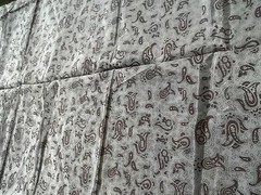 Tan Fabric Brown Design Print Material 1.8 Yards MT109