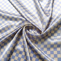 58” Wide By Yard Geometric Chessboard Plaid Satin Fabric Silky Charmeuse Satin
