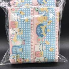 Vtg Daisy Kingdom Honeybear Picnic Stripe Blue Gigham Cotton Fabric 110″ x 44″