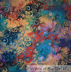 BonEFul FQ Cotton Quilt Rainbow Blue Green African Gold Batik Texture Blender UK